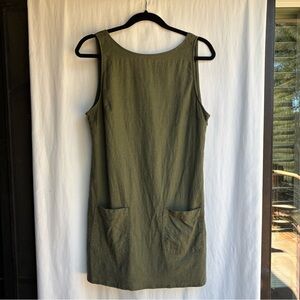 Urban Outfitters Olive Green Linen Blend Scoop Back Shift Dress - Size M